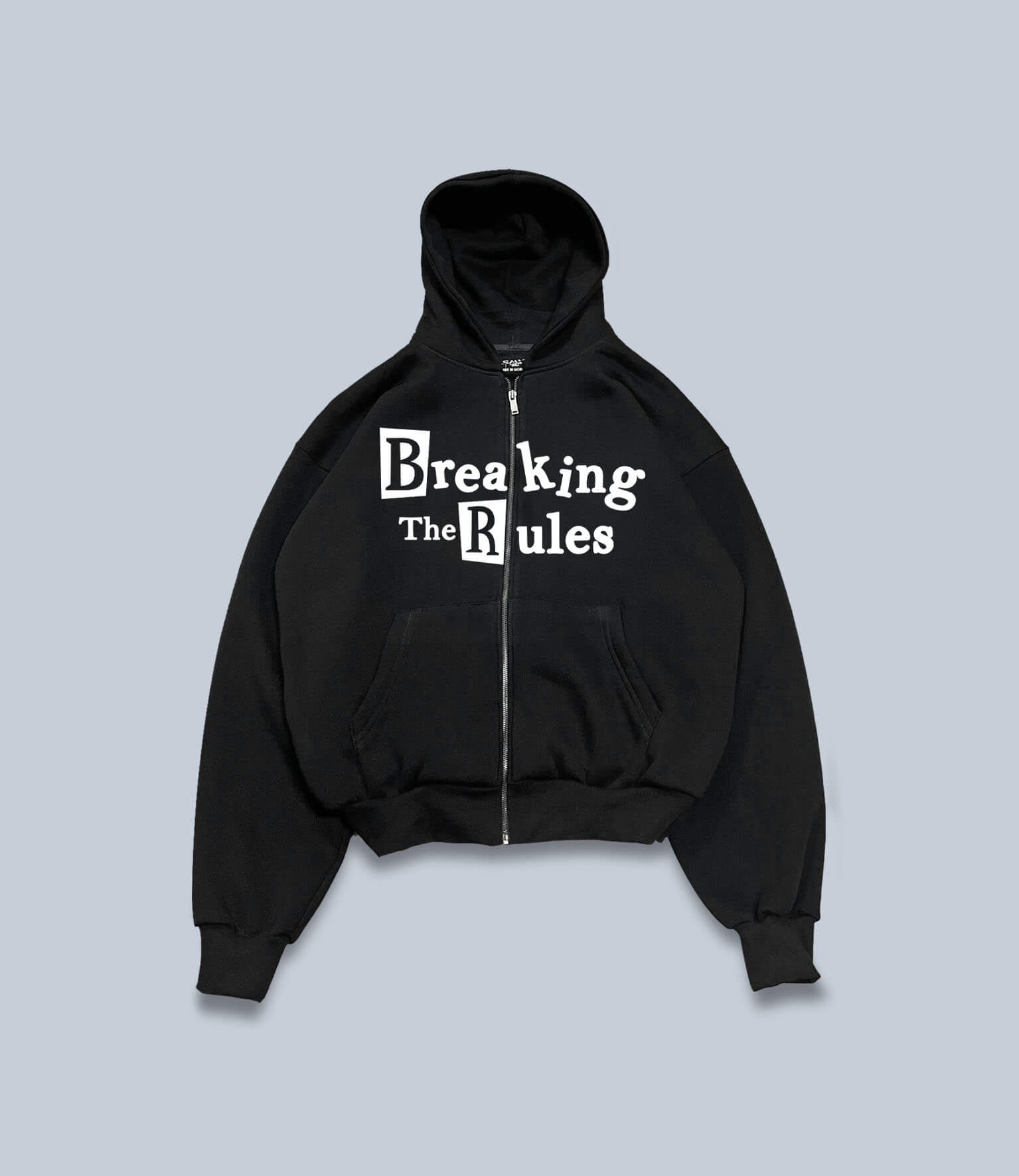 breaking the rules zipper - black