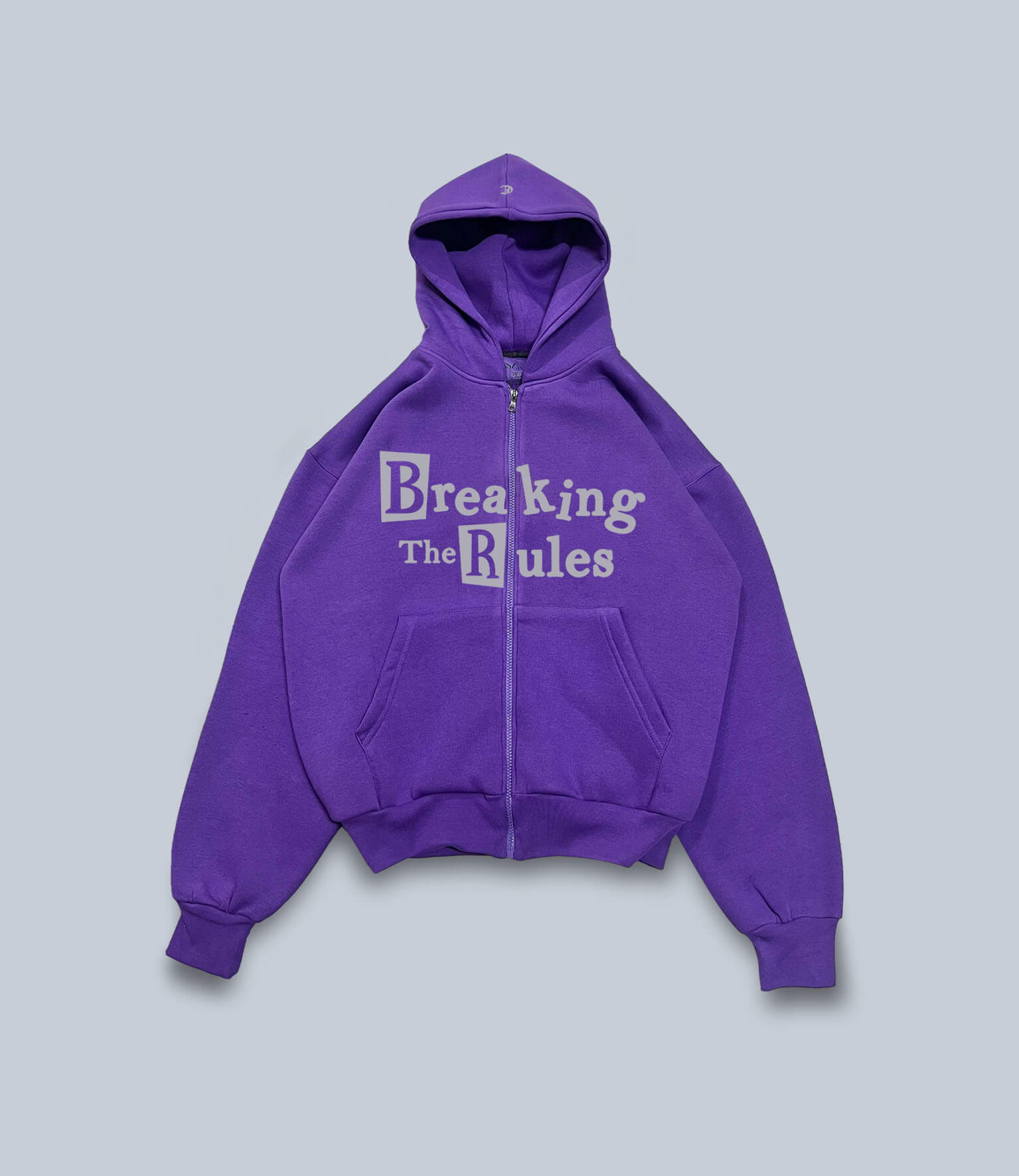 breaking the rules zipper - dark orchid