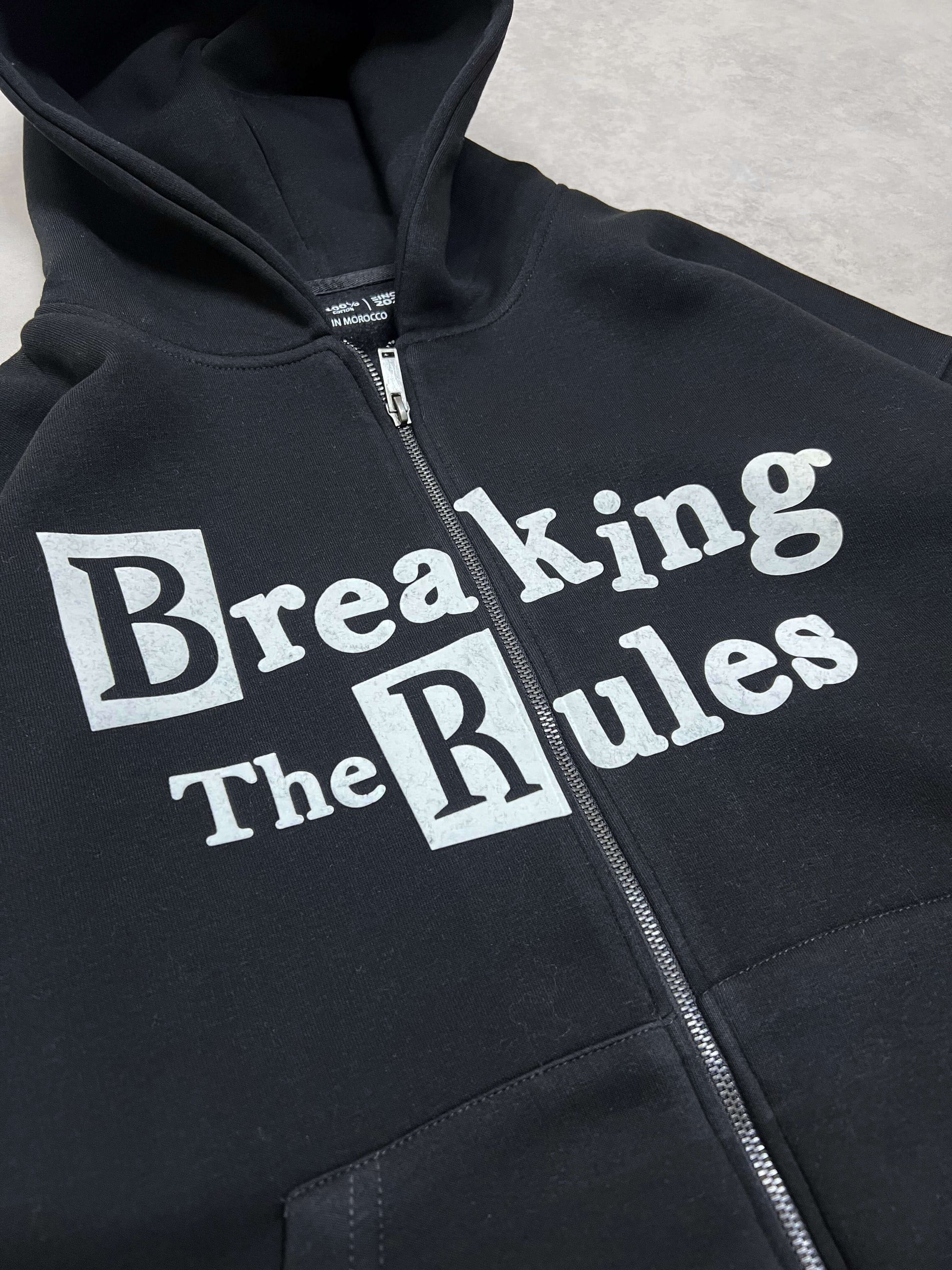 breaking the rules zipper - black