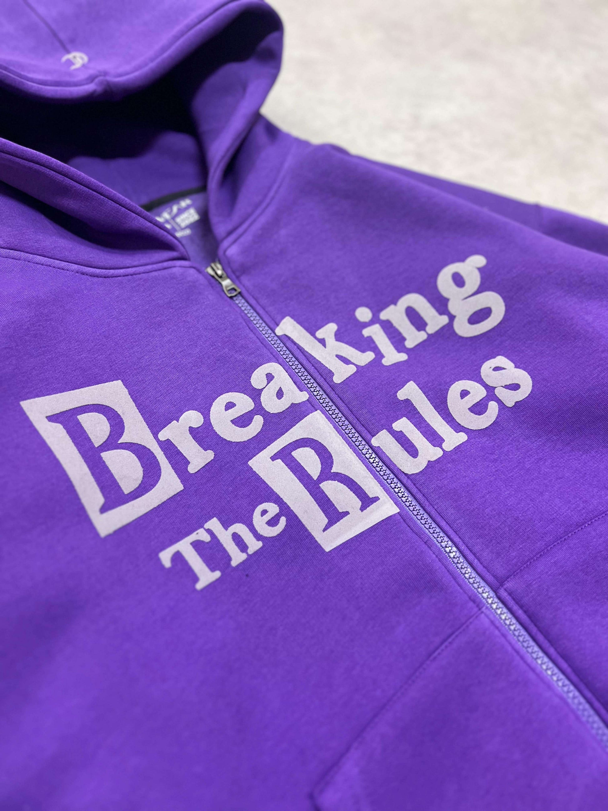 breaking the rules zipper - dark orchid