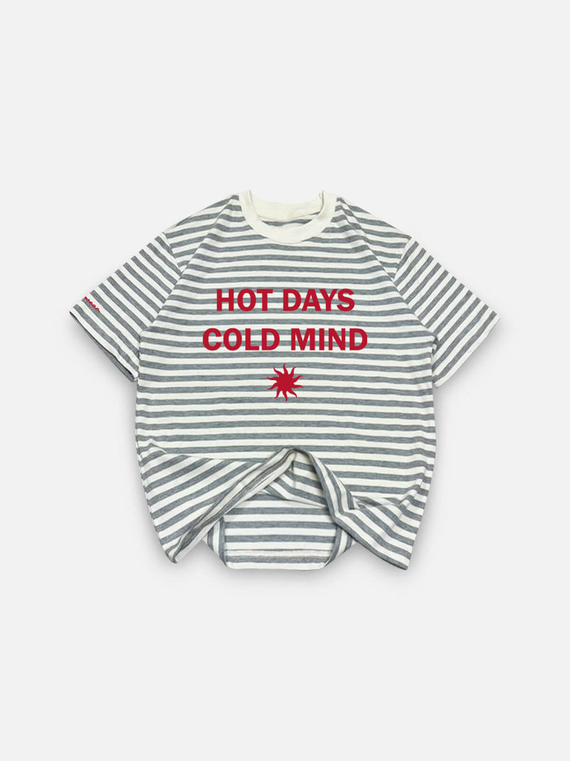 Hot Days Striped Tee - Heather Gray & Creamy