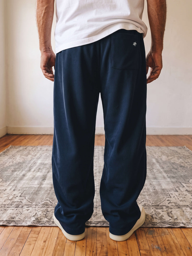 PC Straight Wide Leg Pant - Navy Blue