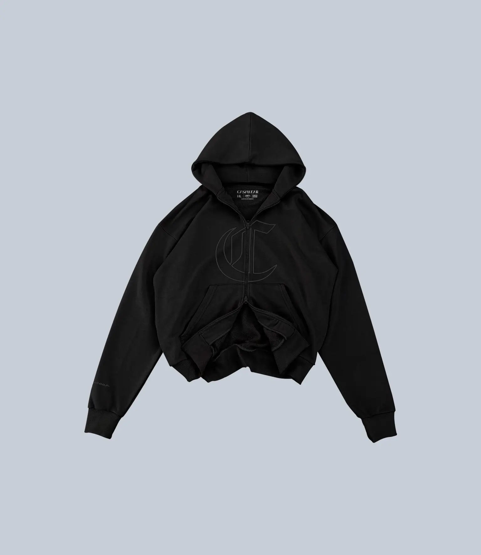 signature double zipper hoodie