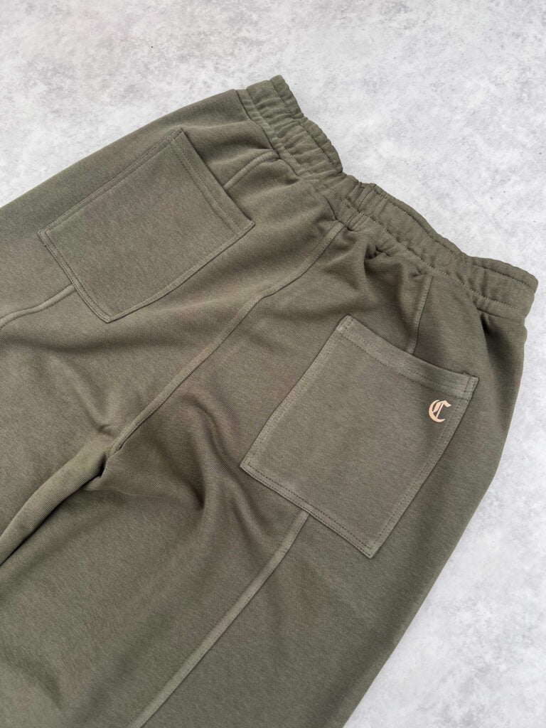 wide-legs sweatpant – army