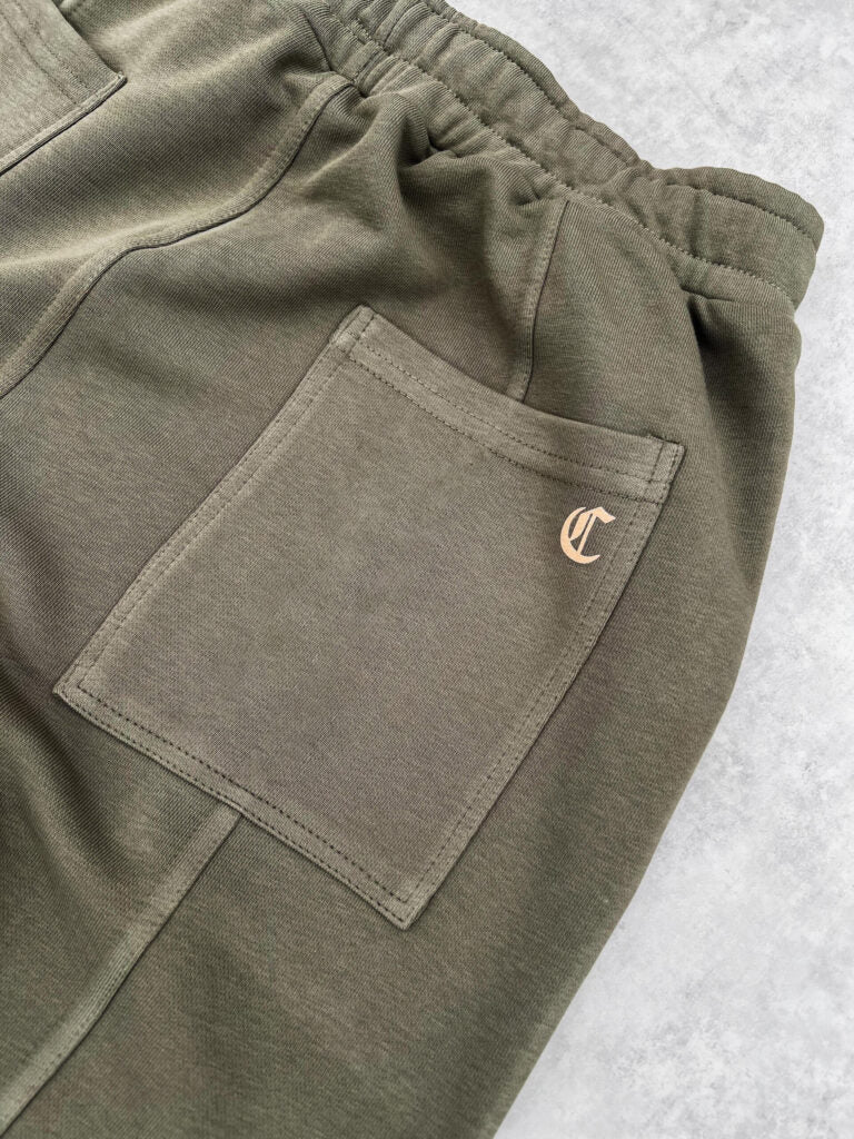 wide-legs sweatpant – army