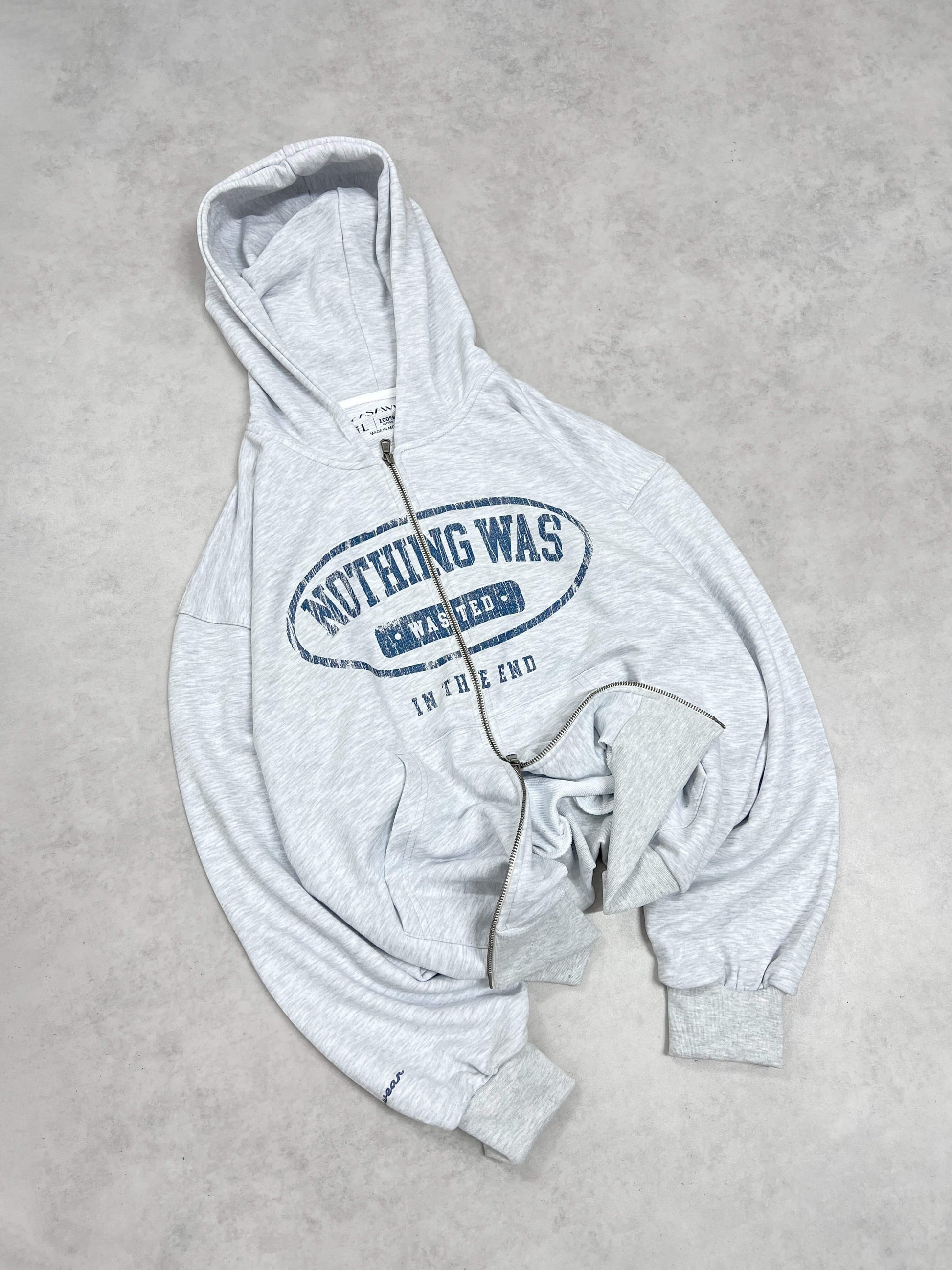 Nothing Was Wasted Double Zipper - Heather Grey
