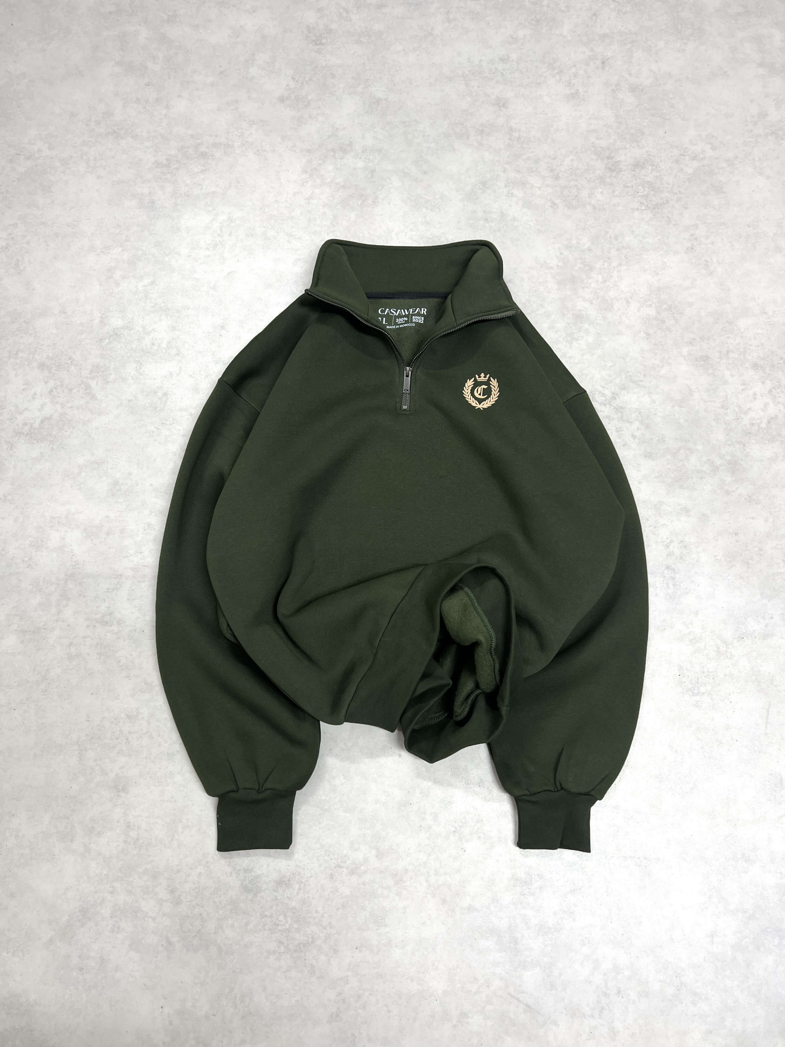 signature quarter zip - dark olive