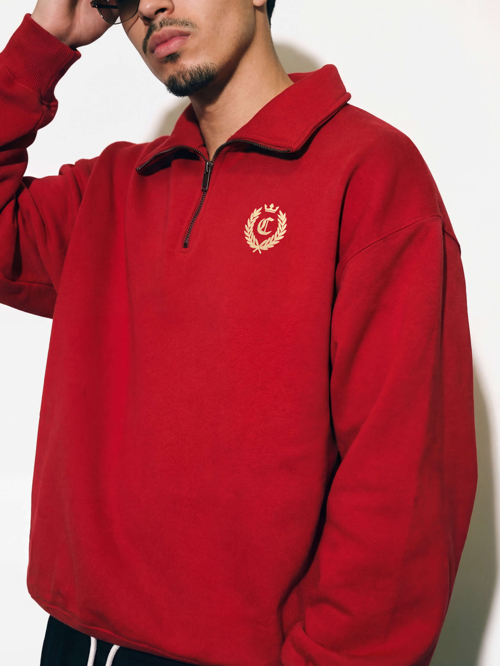 signature quarter zip - Chilli Red