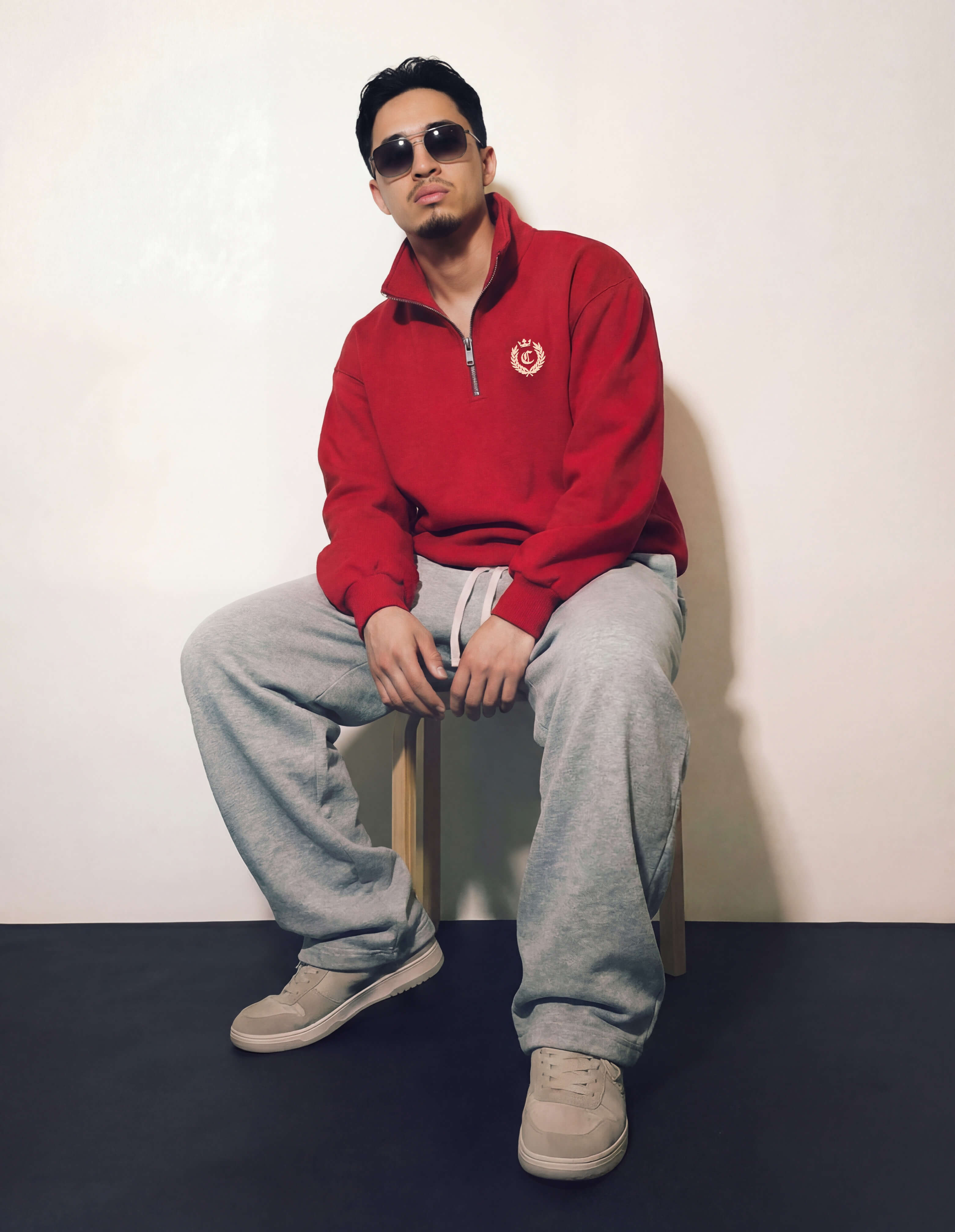 signature quarter zip - Chilli Red