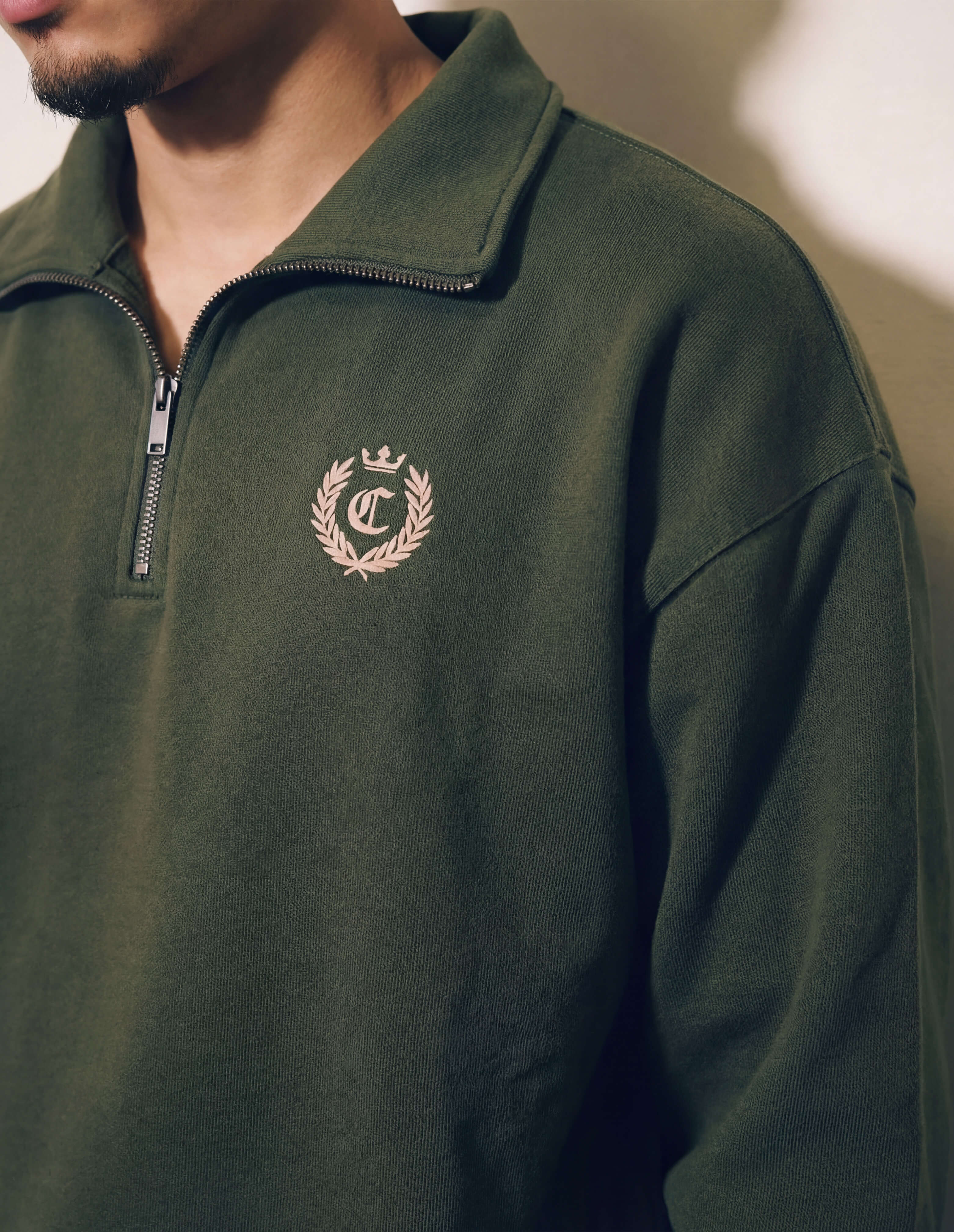 signature quarter zip - dark olive