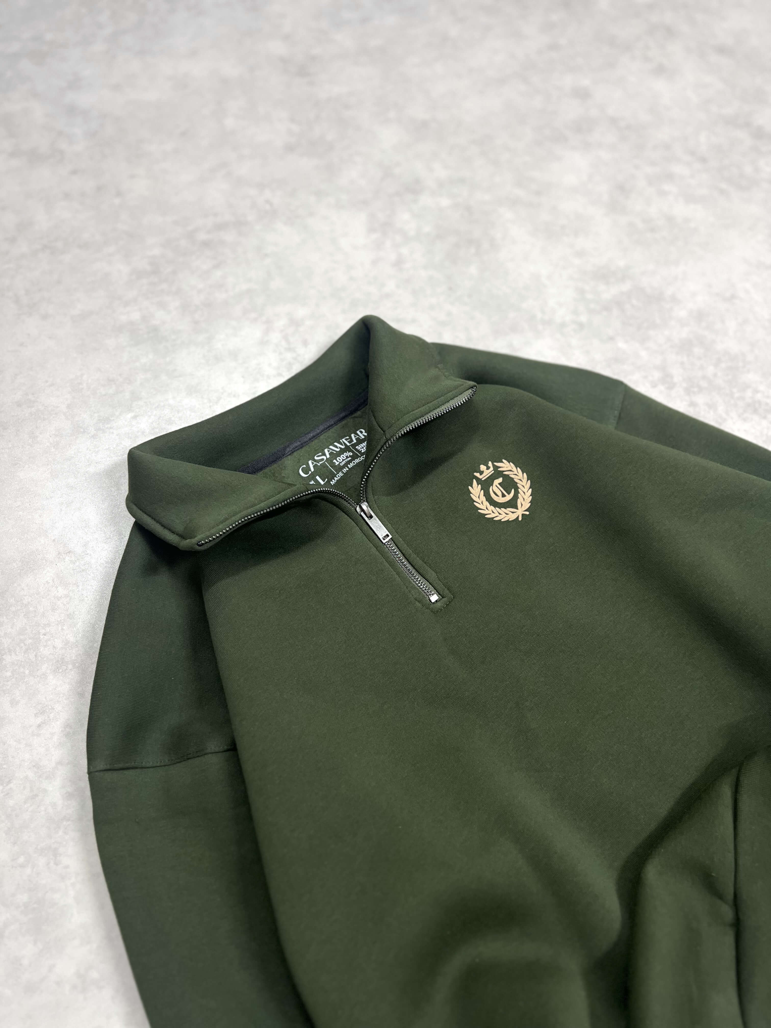 signature quarter zip - dark olive