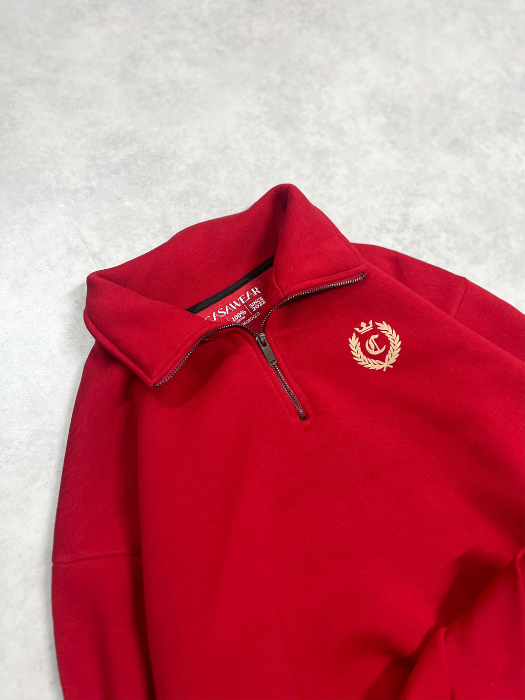 signature quarter zip - Chilli Red