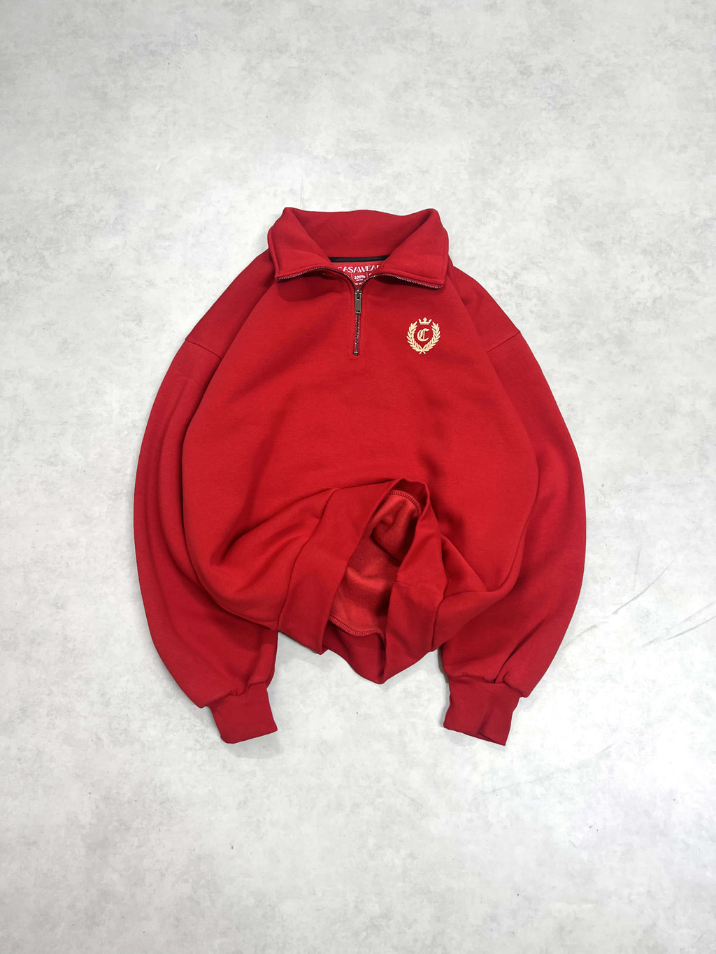 signature quarter zip - Chilli Red