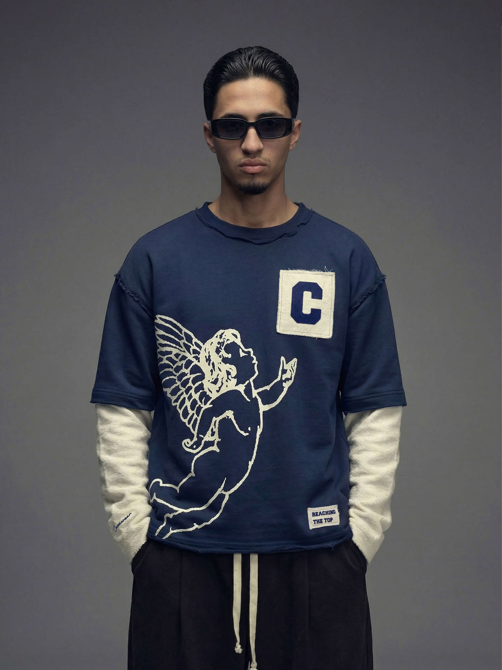 Reaching the top Double sleeves - Navy Blue
