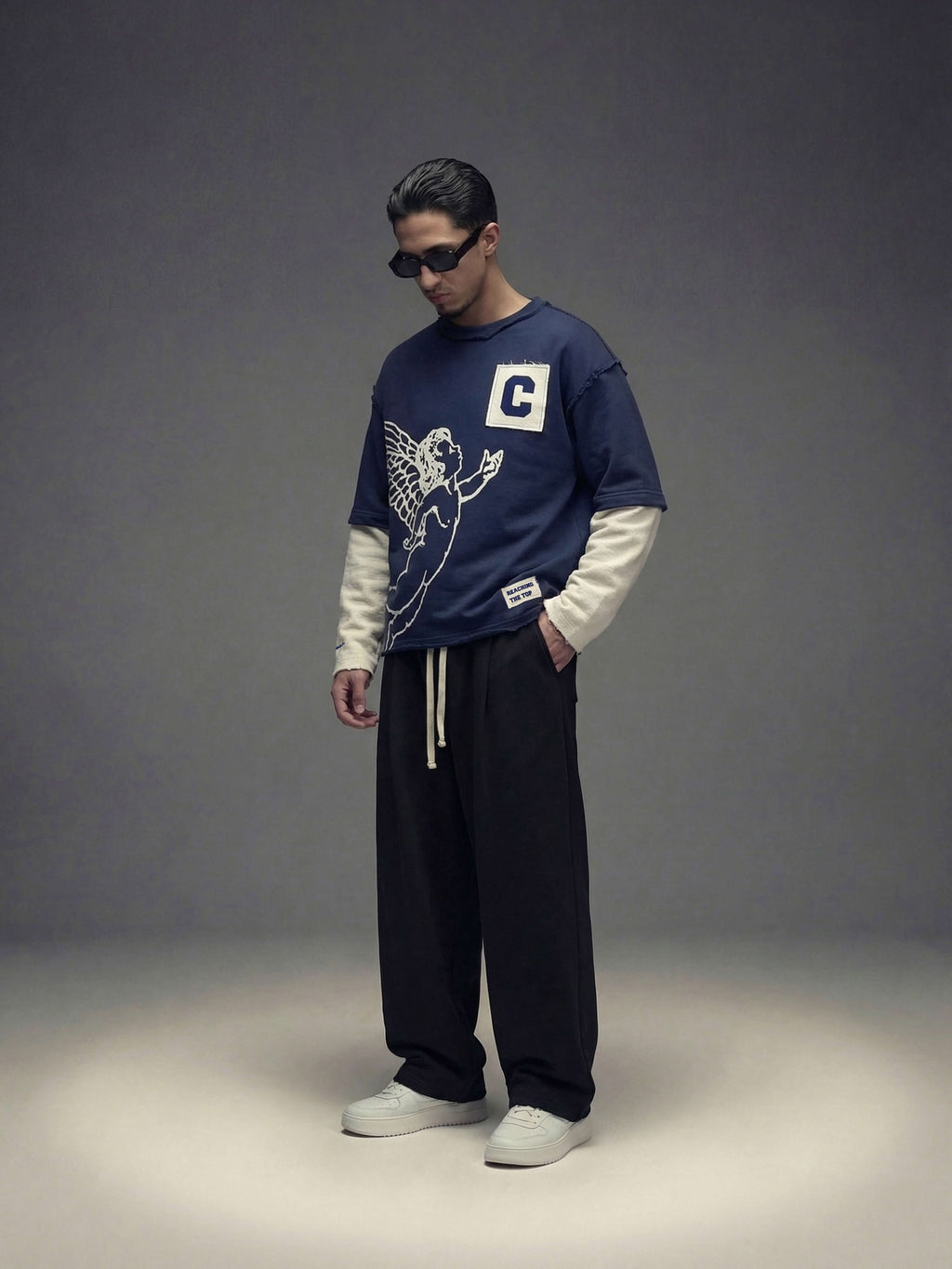 Reaching the top Double sleeves - Navy Blue