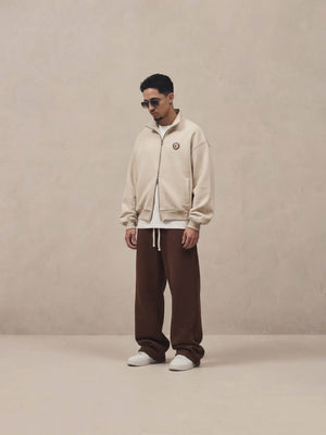 SIGNATURE FULL ZIP SWEATSHIRT - CREAMY MILK