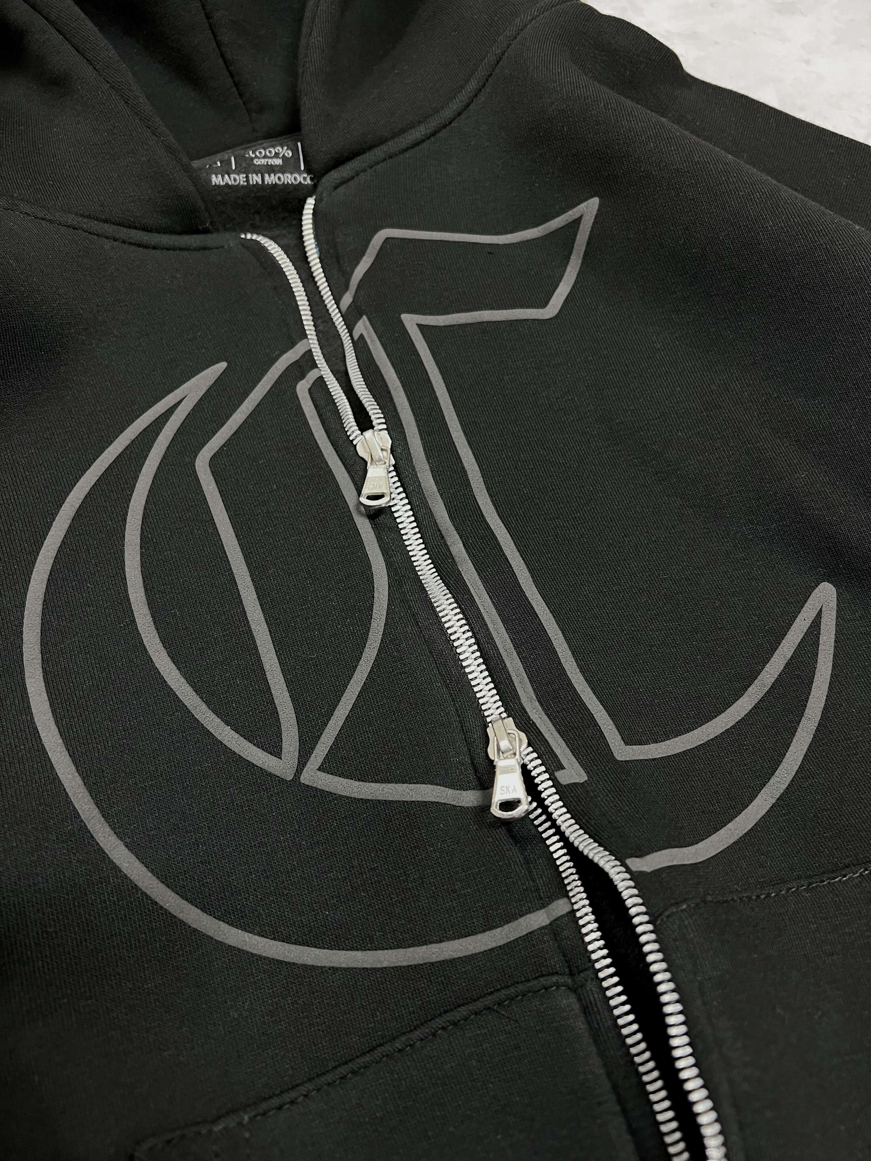 Signature double zipper V2 - Black