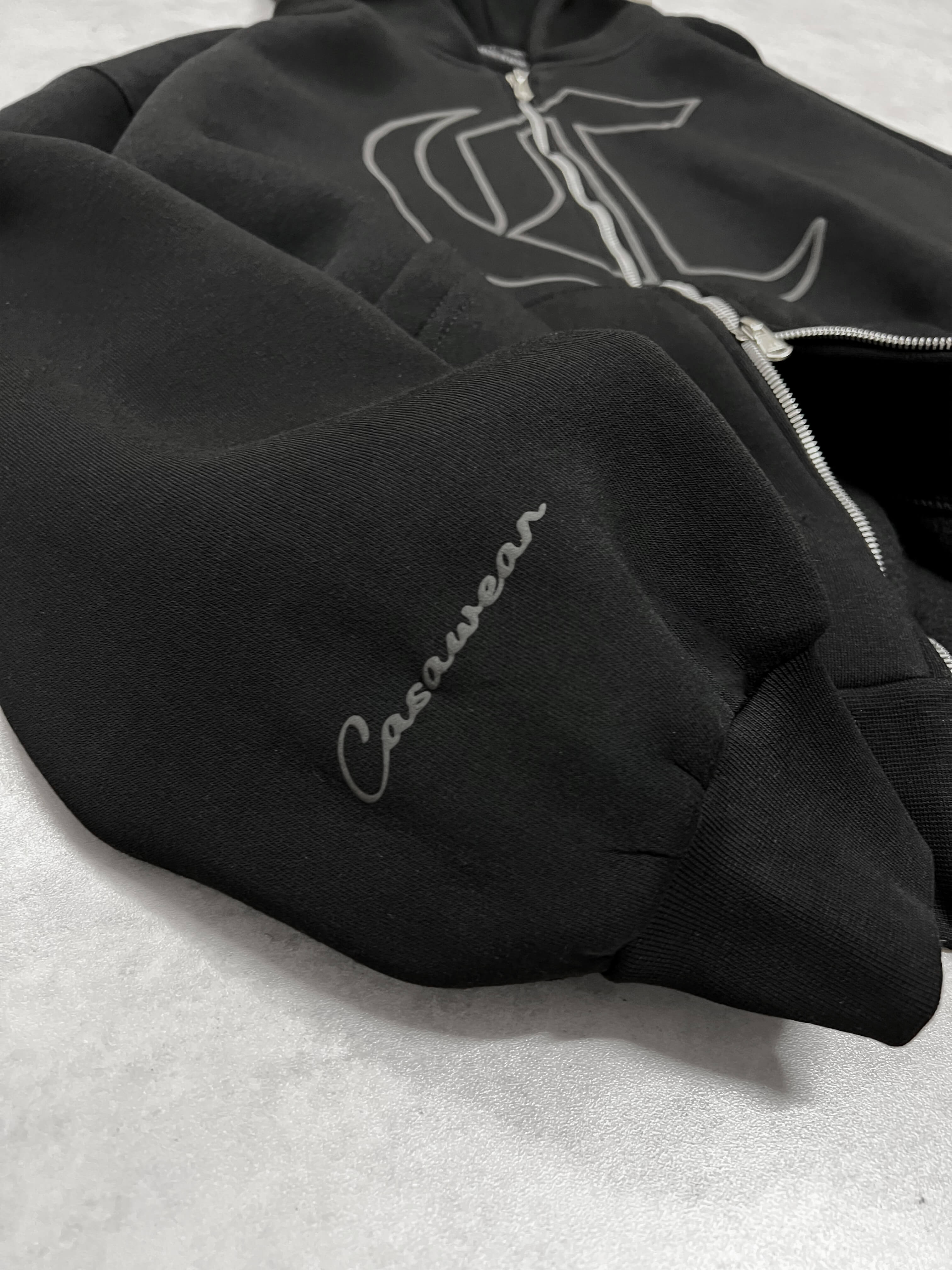 Signature double zipper V2 - Black