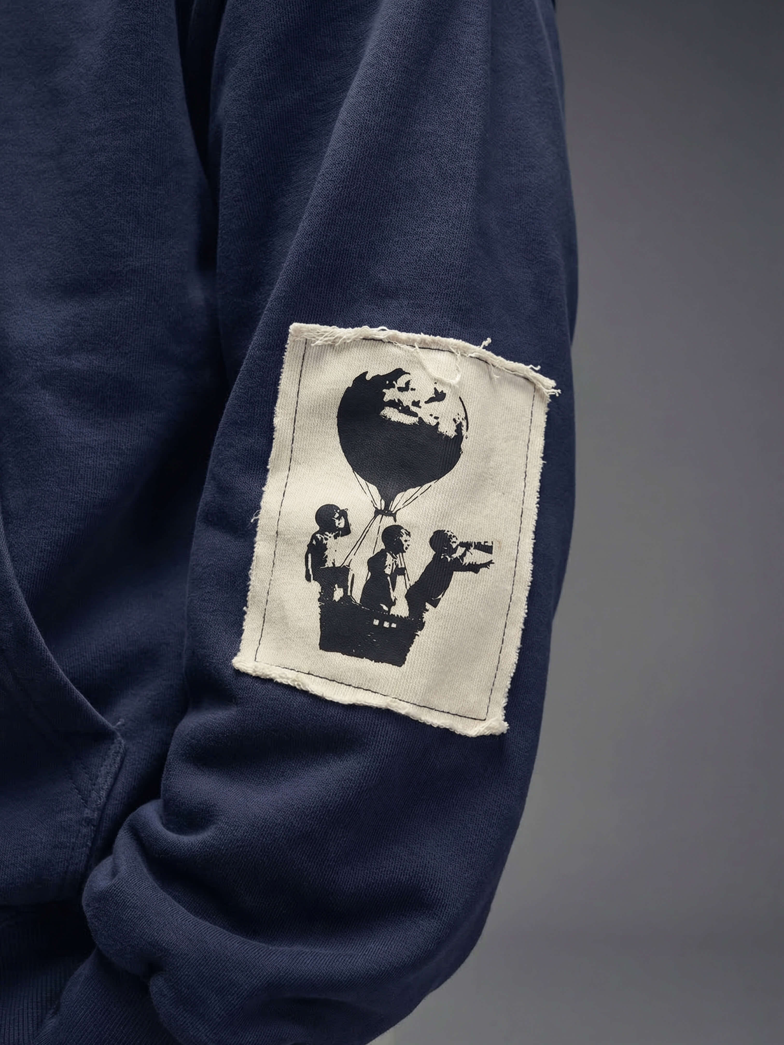 Discovering the world patch zipper - Navy blue