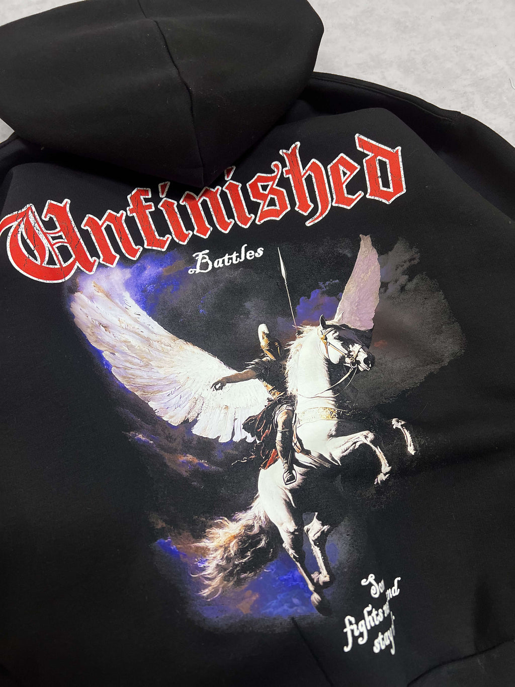 UNFINISHED BATTLES HOODIE - BLACK