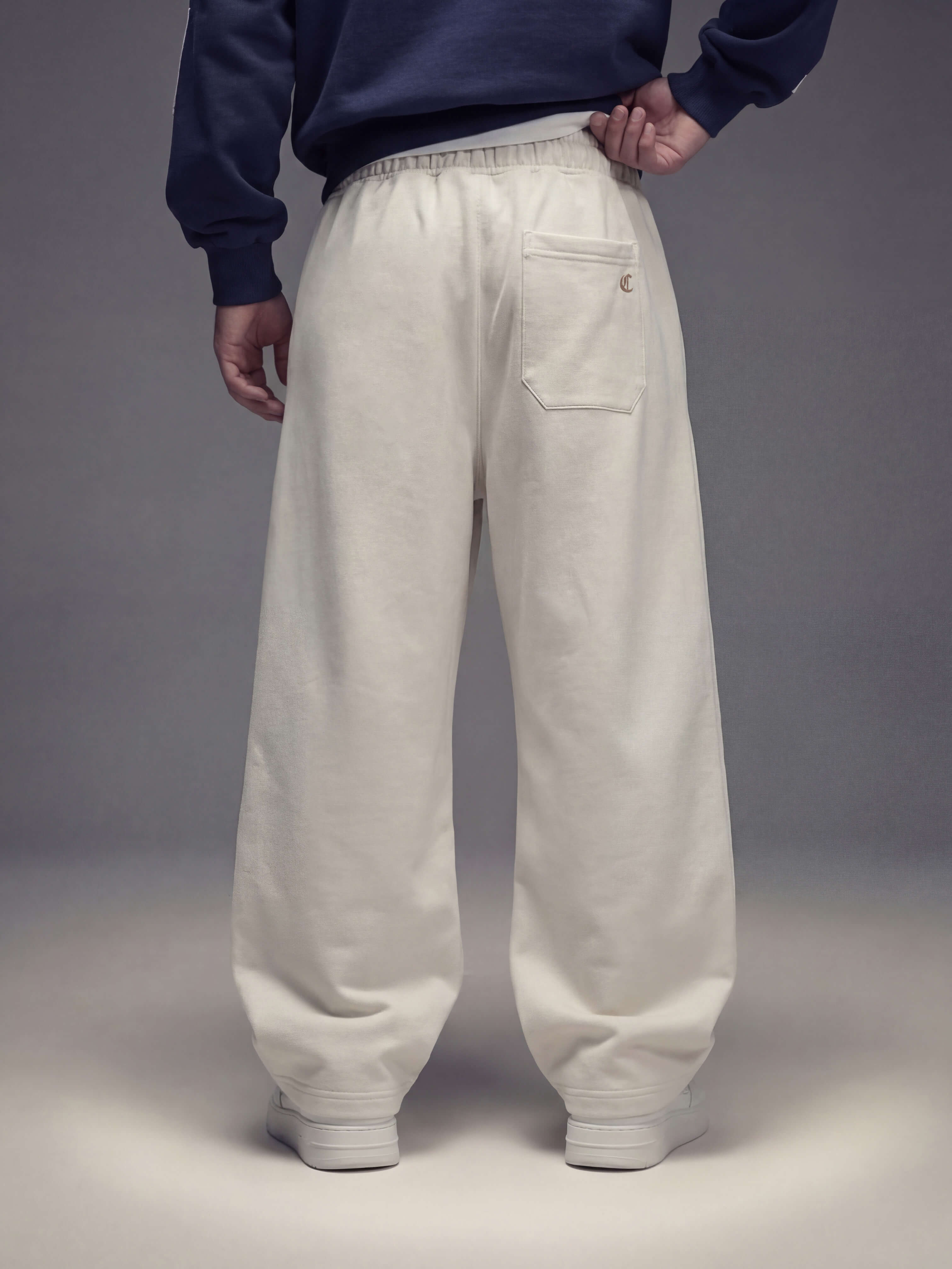 Pleated baggy pant - creamy milk