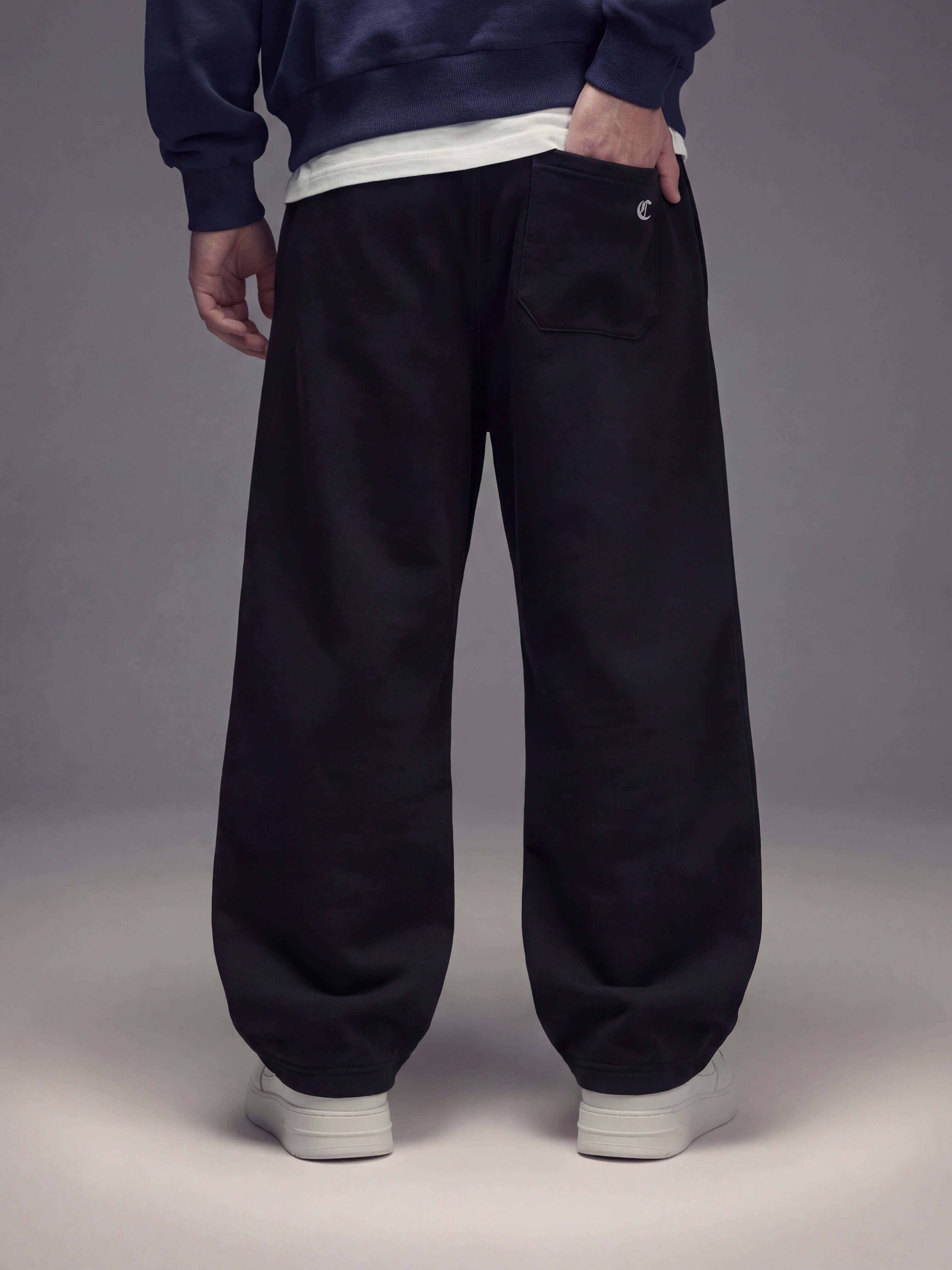 Pleated baggy pant - BLACK
