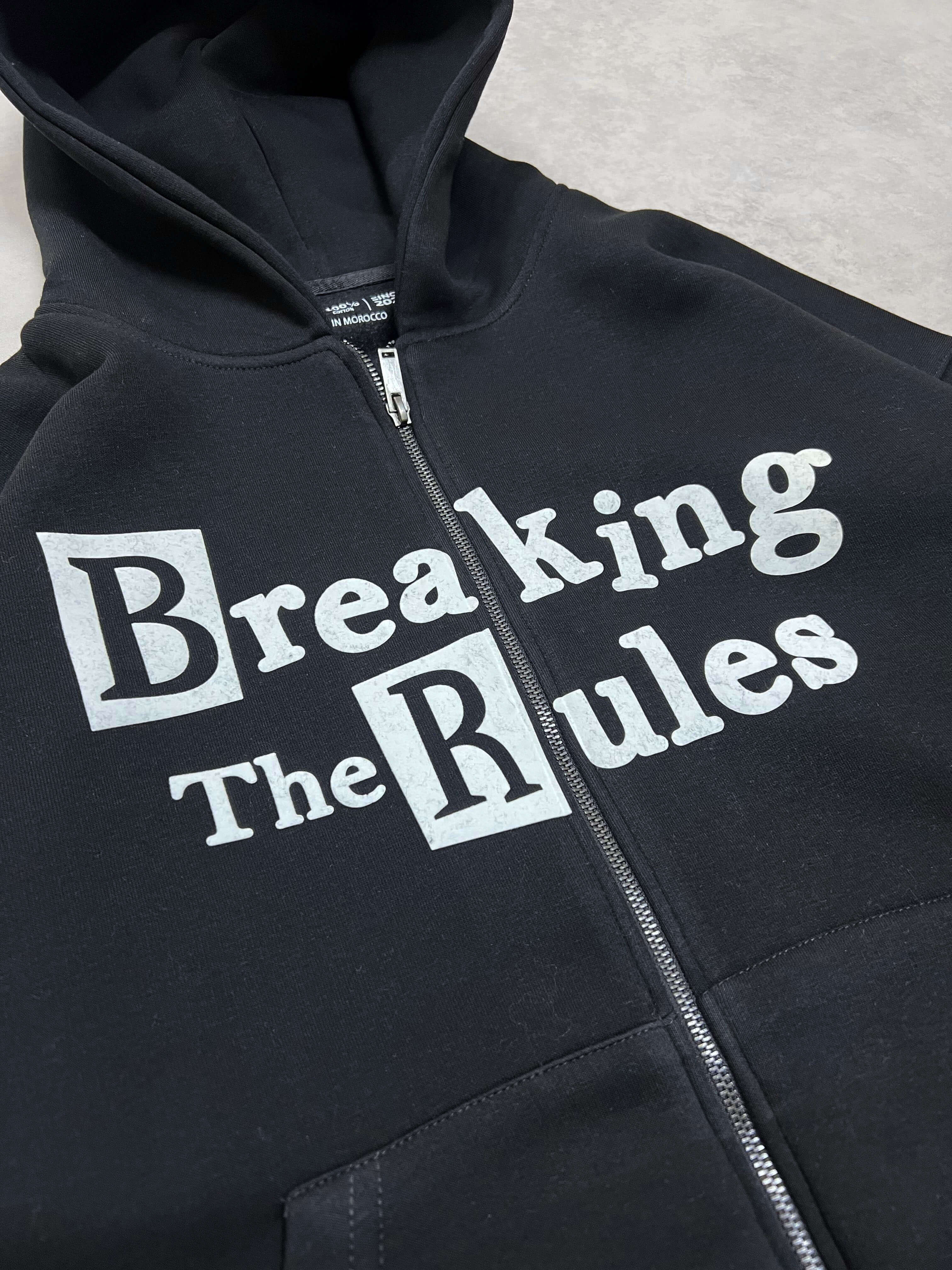 breaking the rules zipper - black