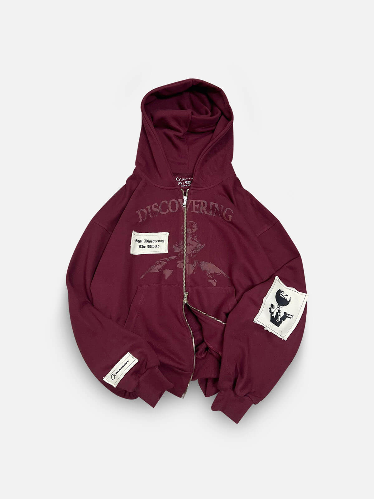 Discovering the world patch zipper - Wine