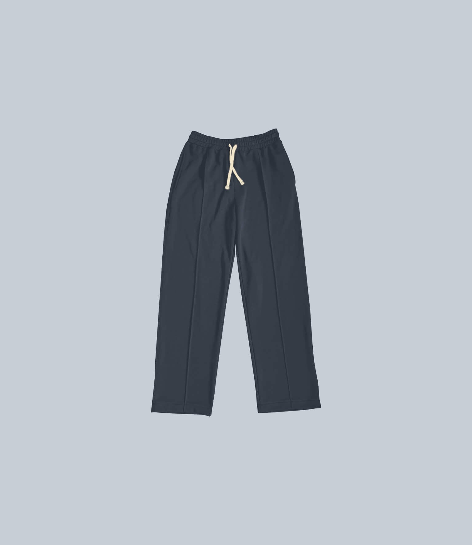 Folded Hem Sweatpants - Black