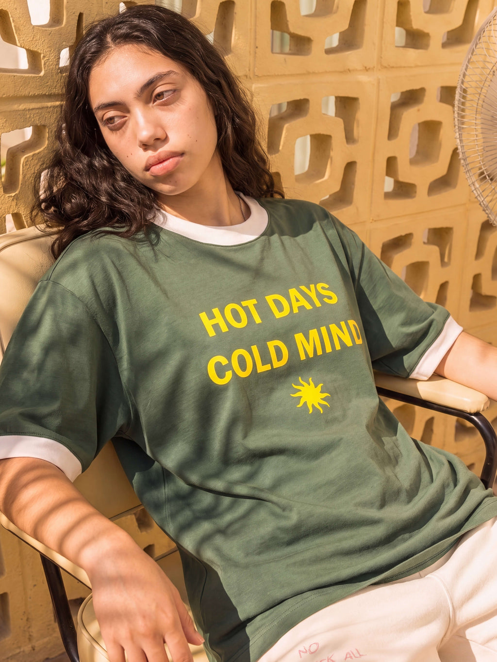 Hot Days Ringer Tee - Forest Green
