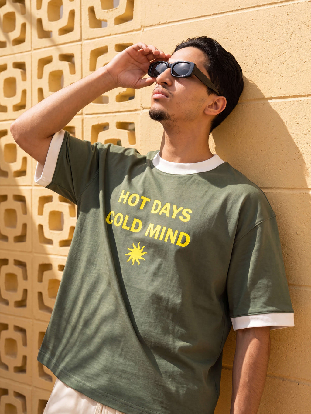 Hot Days Ringer Tee - Forest Green