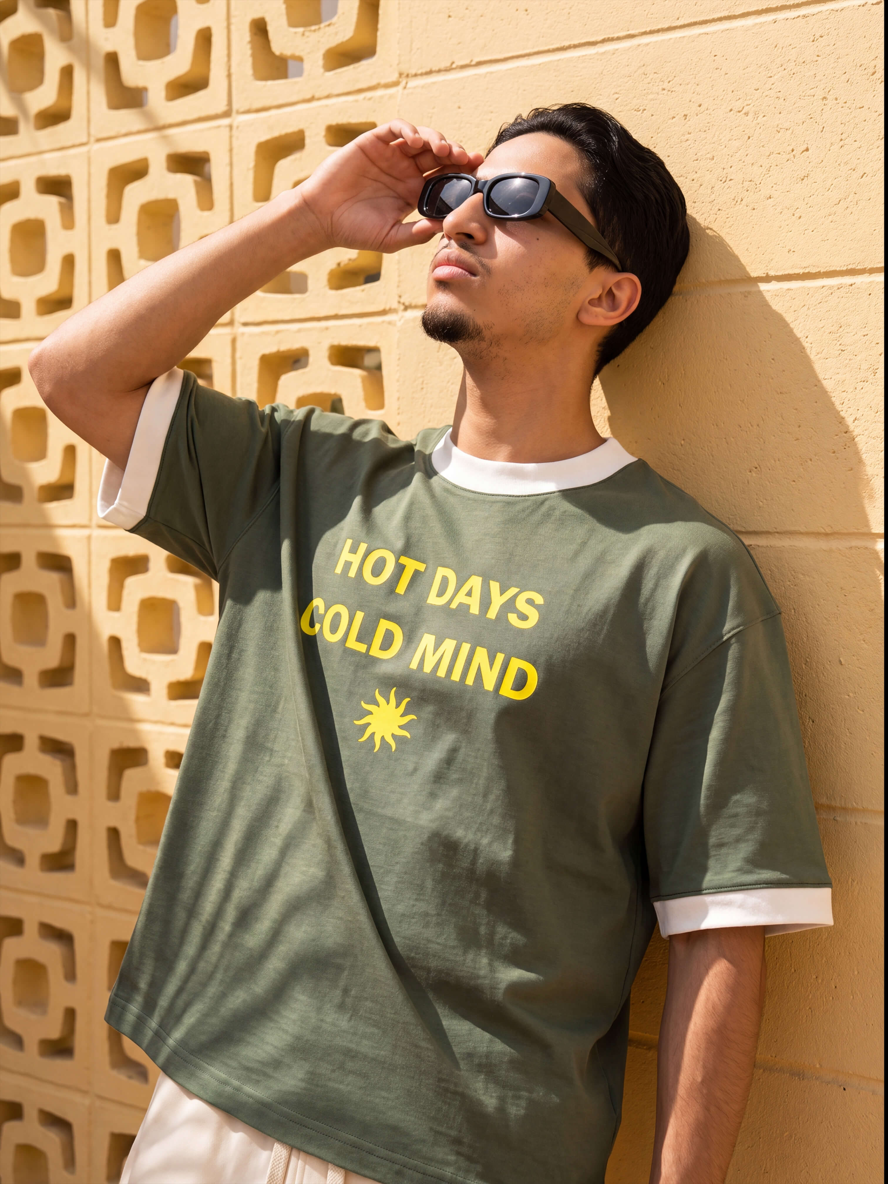 Hot Days Ringer Tee - Forest Green