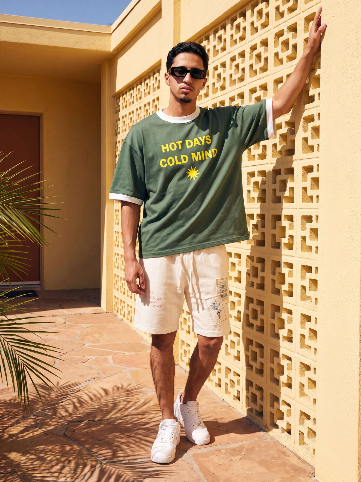Hot Days Ringer Tee - Forest Green