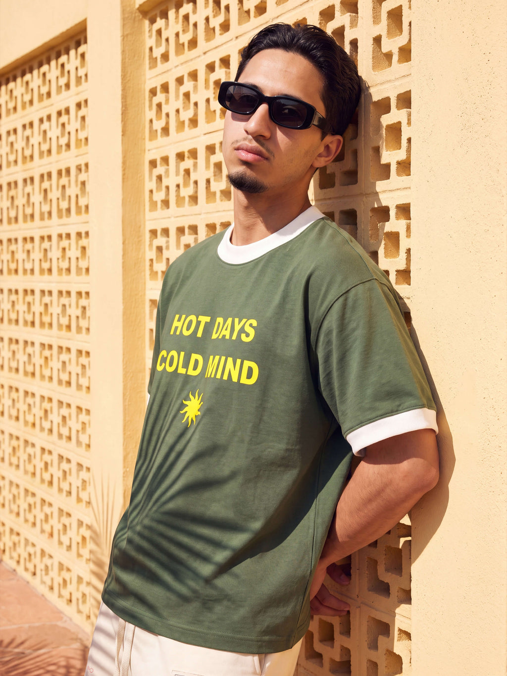 Hot Days Ringer Tee - Forest Green