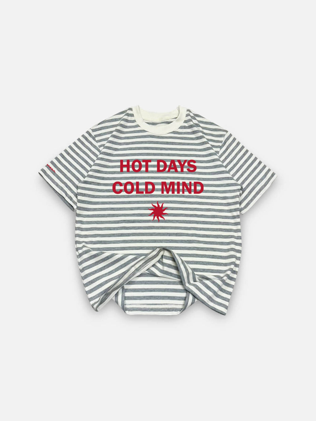 Hot Days Striped Tee - Heather Gray & Creamy