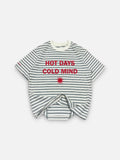 Hot Days Striped Tee - Heather Gray & Creamy