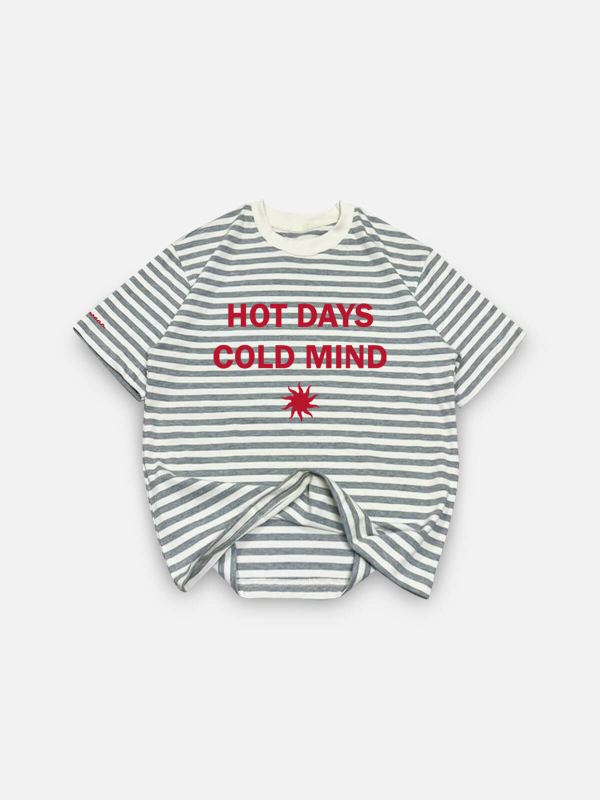Hot Days Striped Tee - Heather Gray & Creamy
