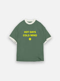 Hot Days Ringer Tee - Forest Green
