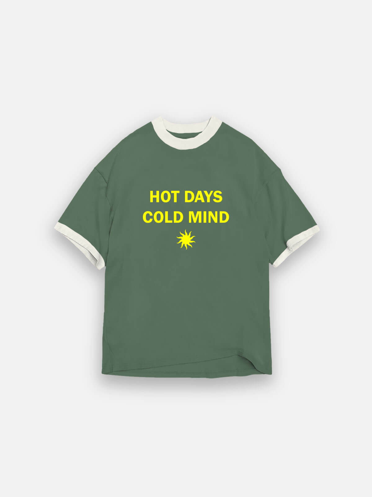 Hot Days Ringer Tee - Forest Green
