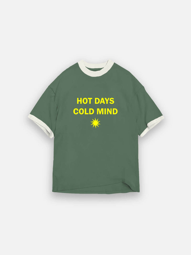 Hot Days Ringer Tee - Forest Green