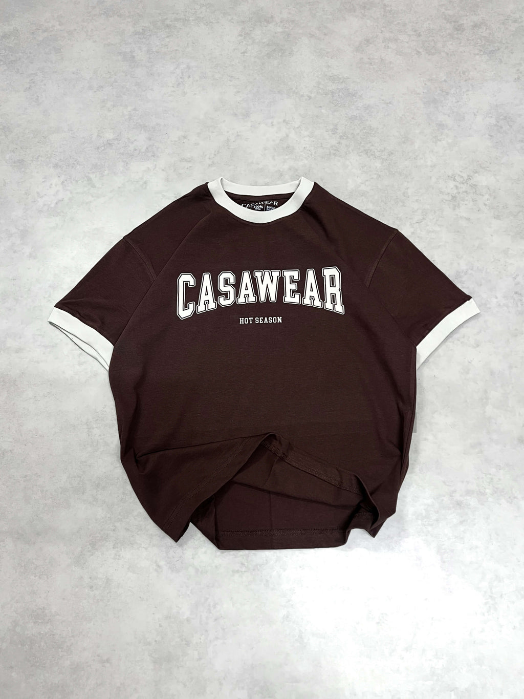 Hot Season Ringer Tee - Espresso