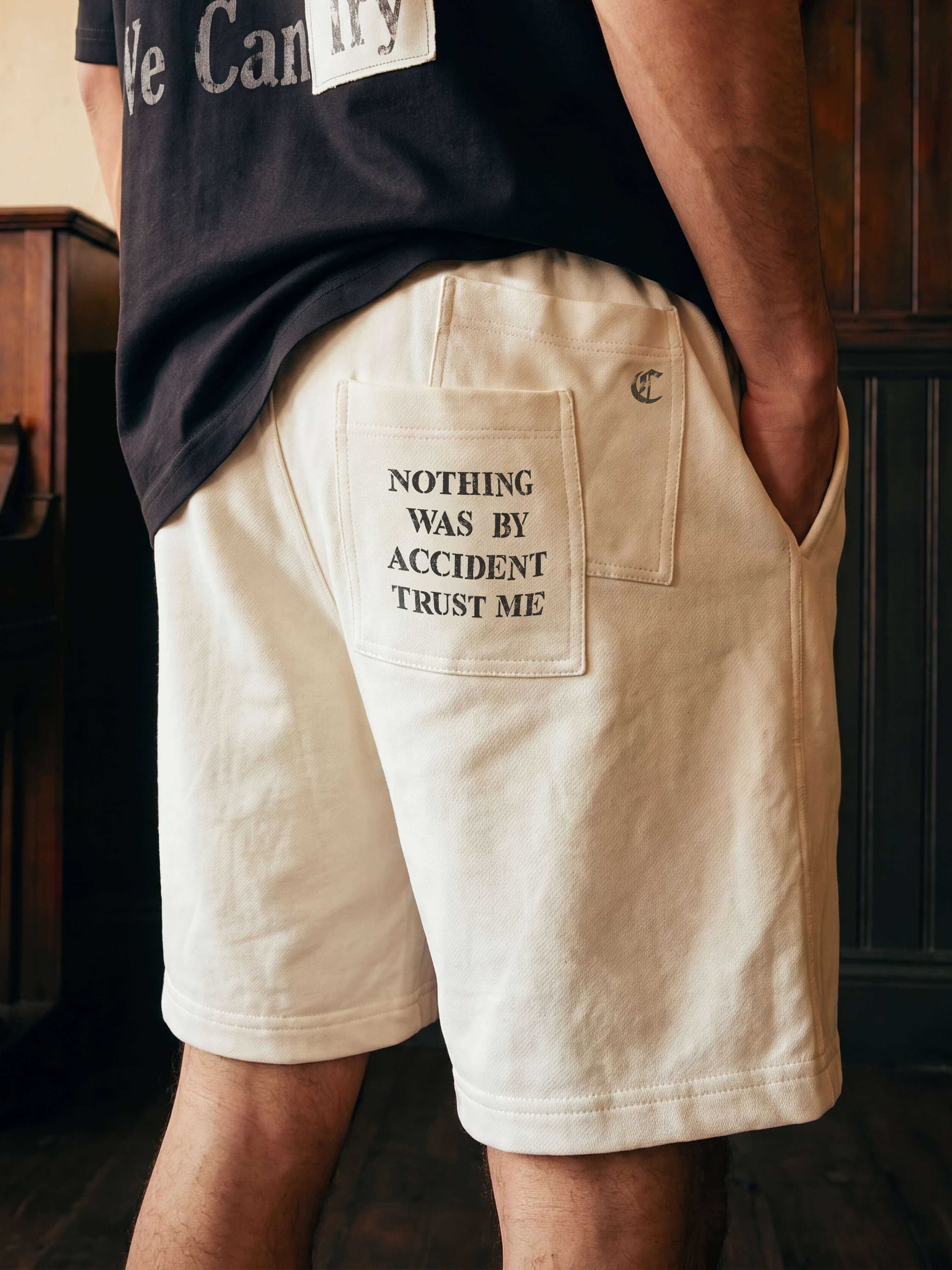 No Luck Patched Short - Creamy Milk