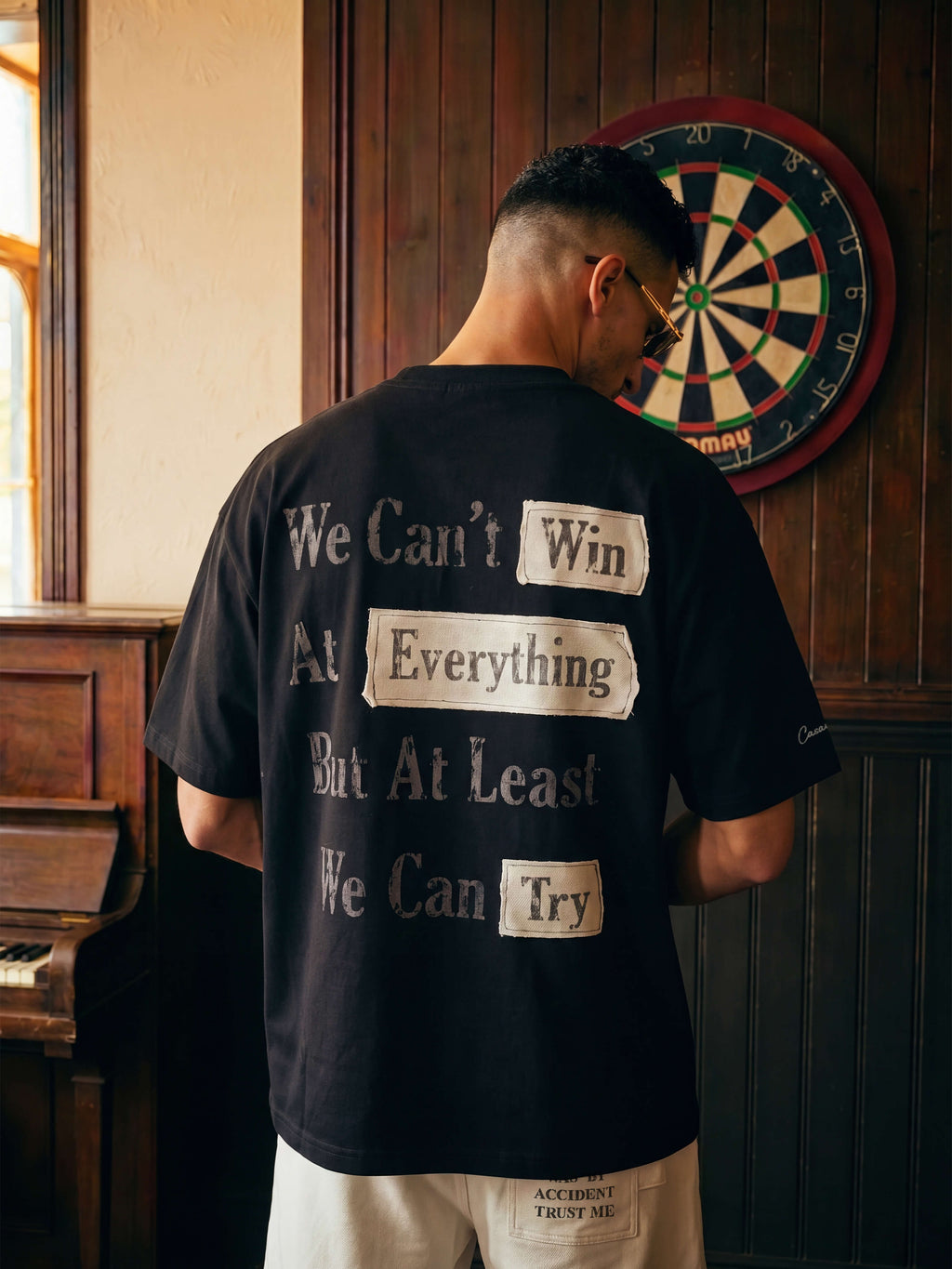 We Can Try Patched Tee - Black