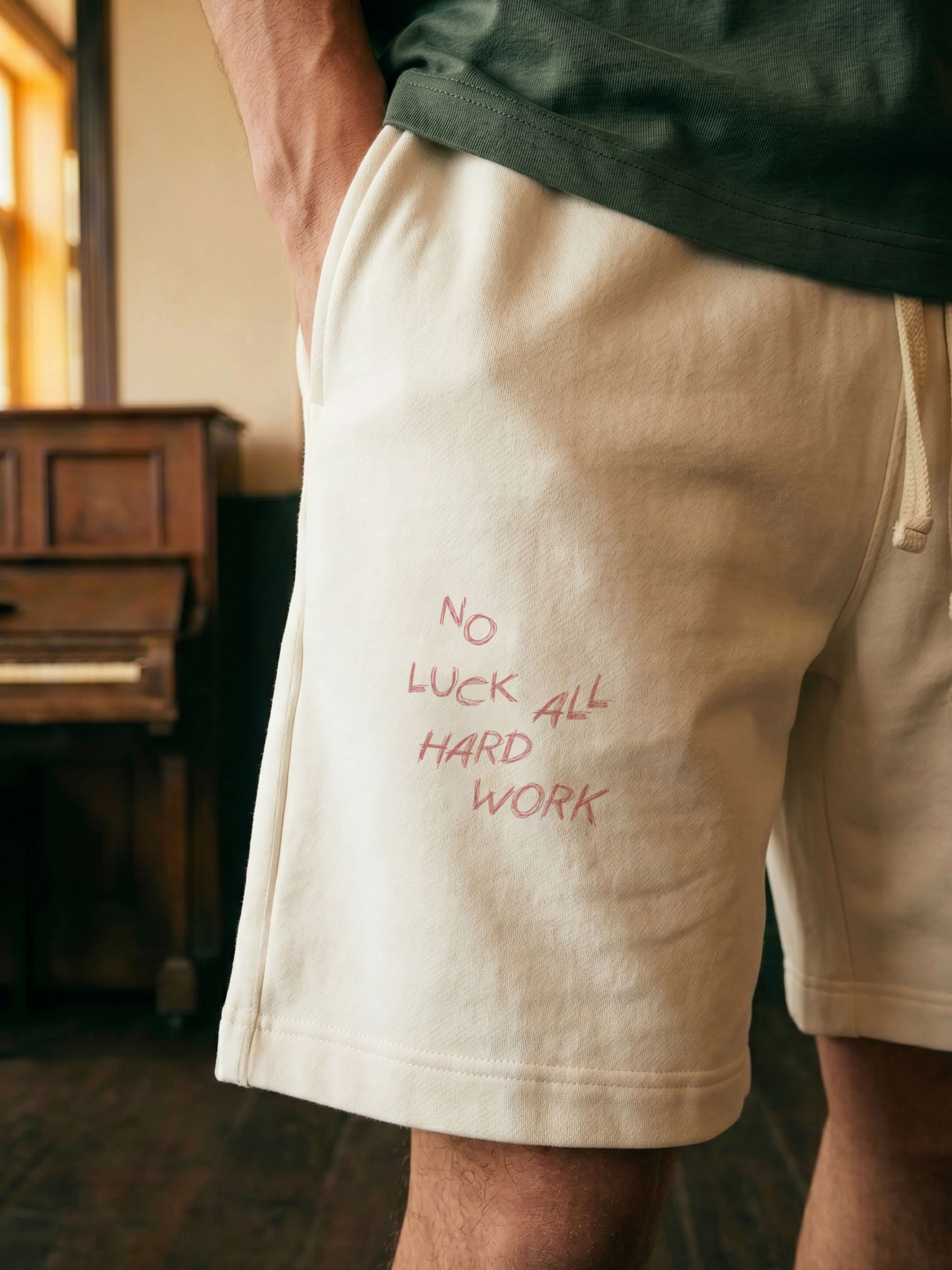 No Luck Patched Short - Creamy Milk