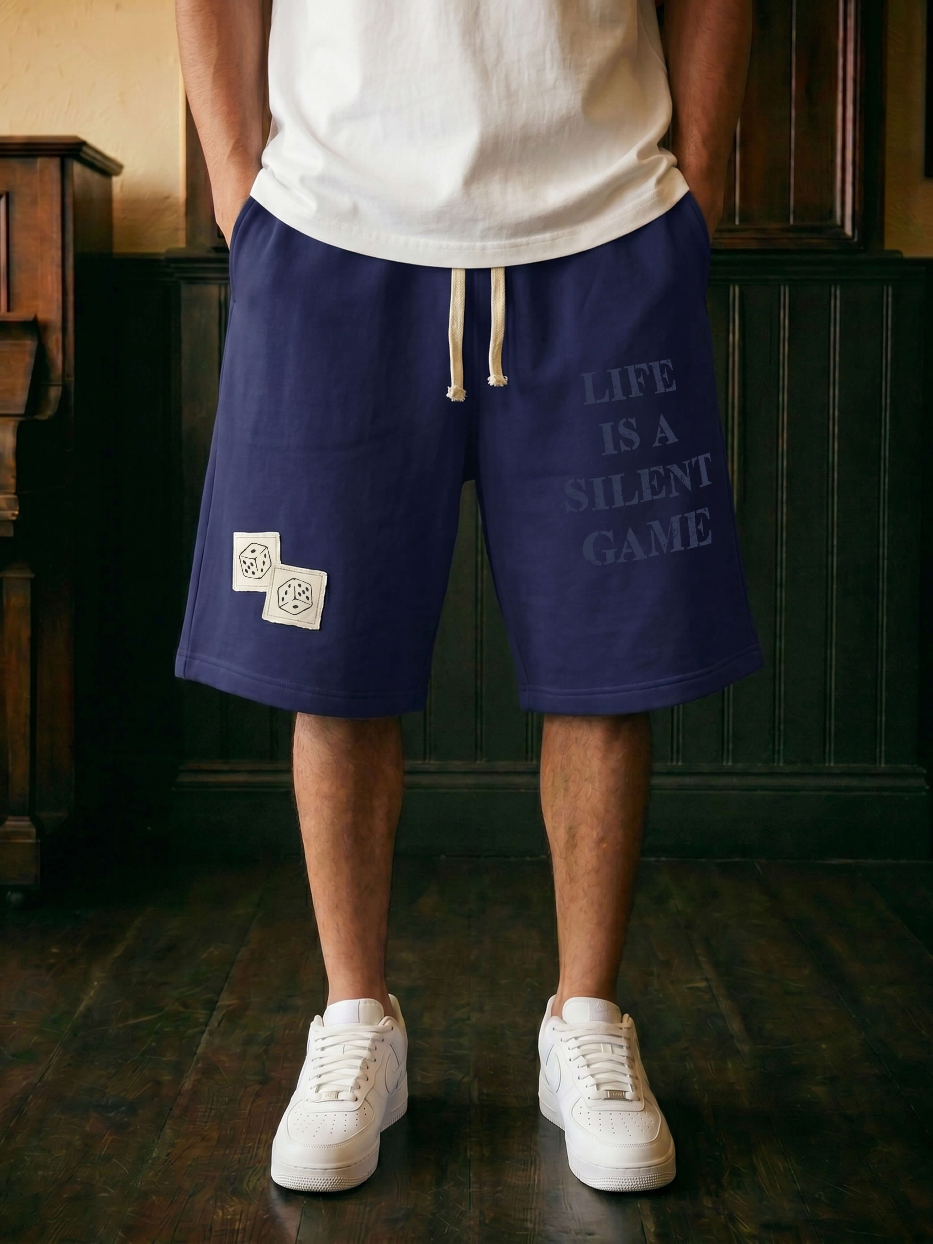 Silent Game Patched Short - Navy Blue