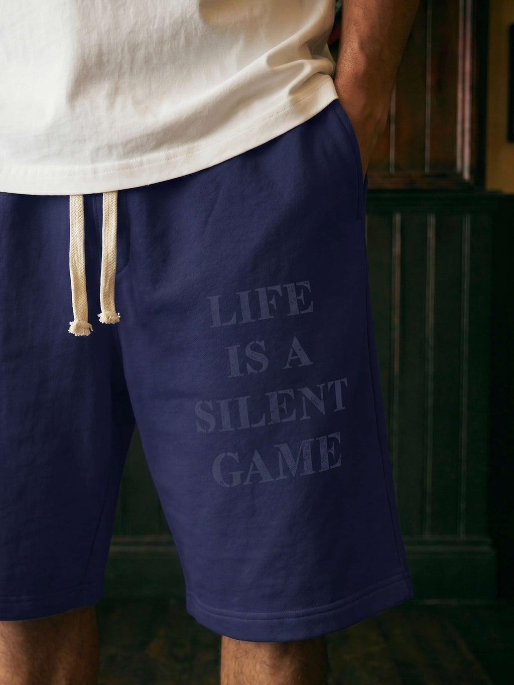 Silent Game Patched Short - Navy Blue