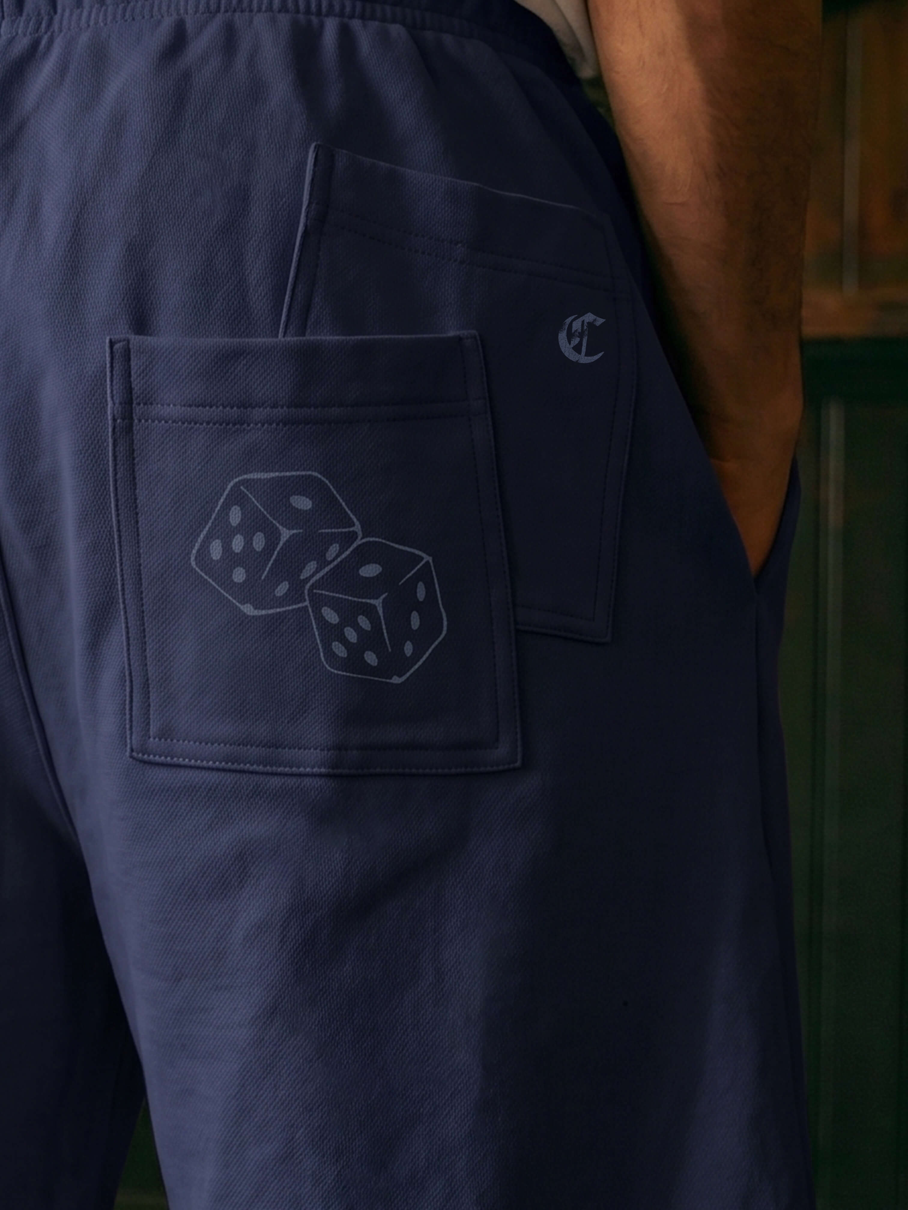 Silent Game Patched Short - Navy Blue