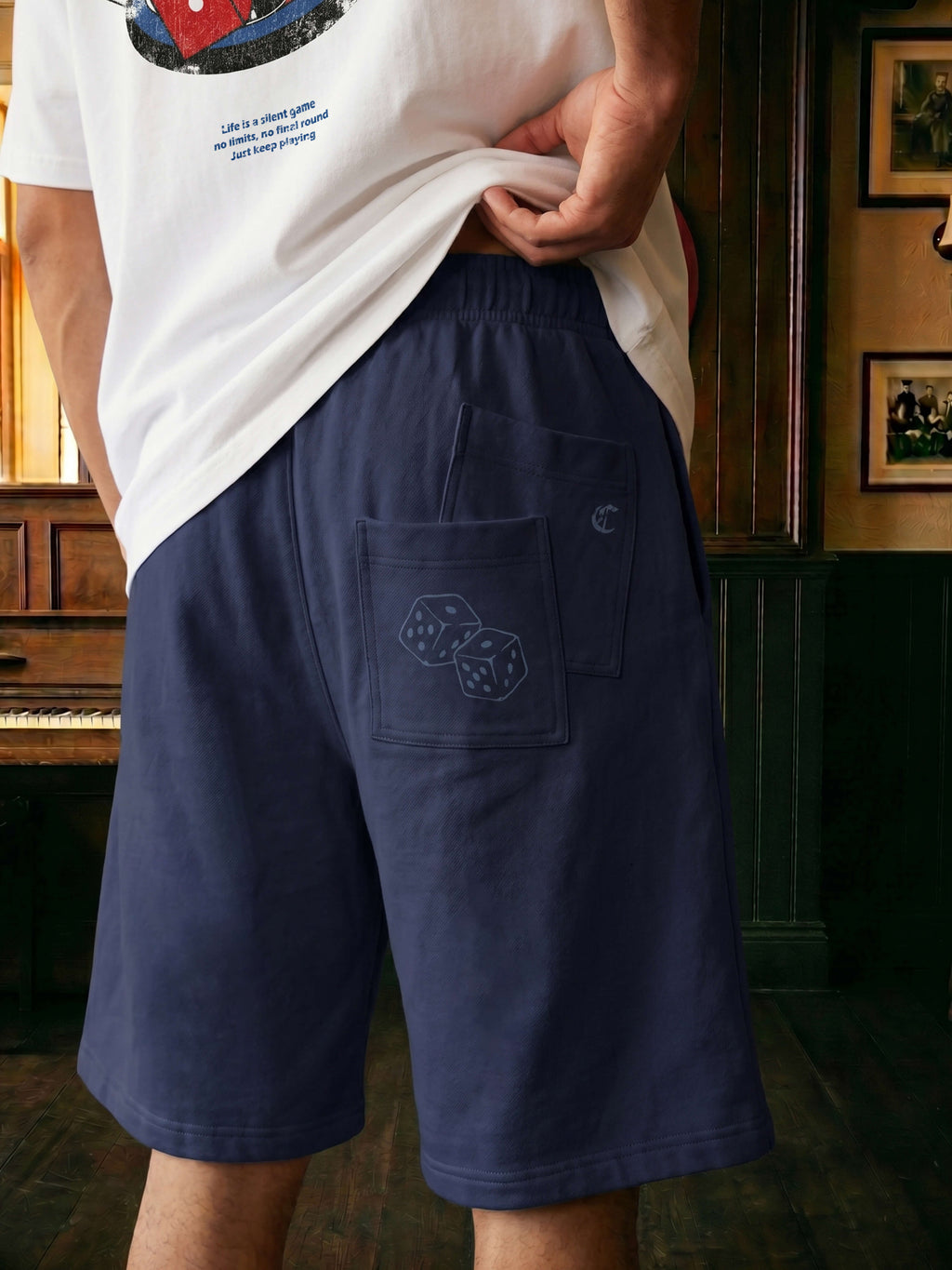 Silent Game Patched Short - Navy Blue