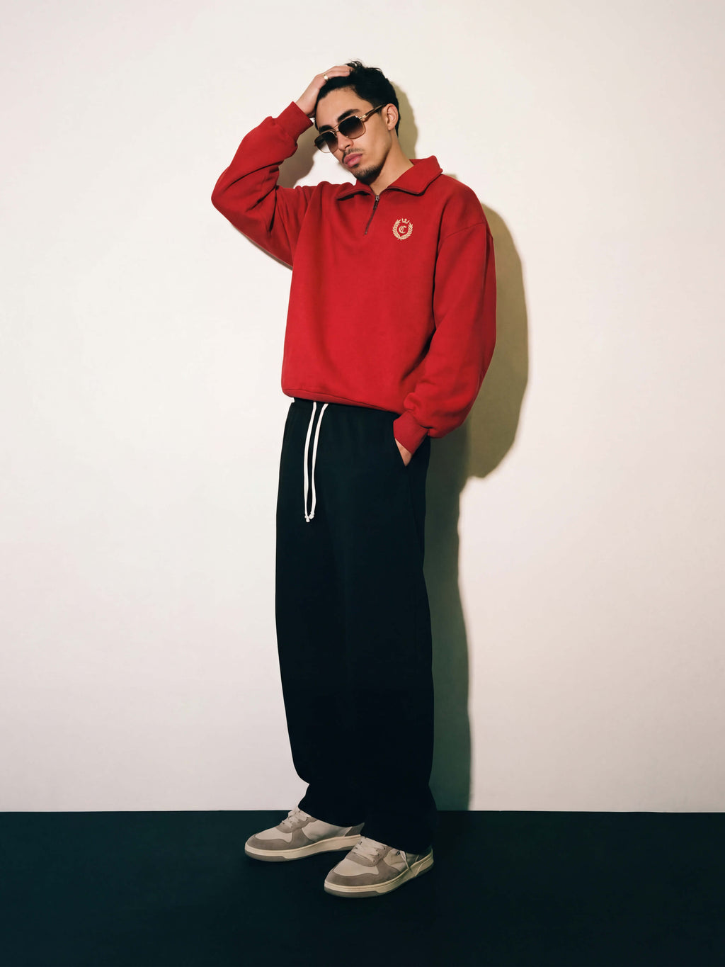 signature quarter zip - Chilli Red