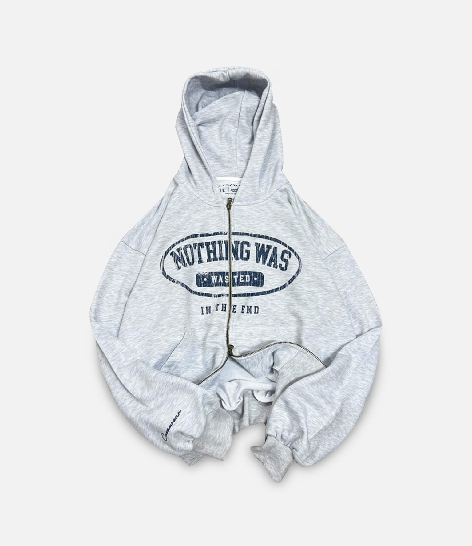 Nothing Was Wasted Double Zipper - Heather Grey